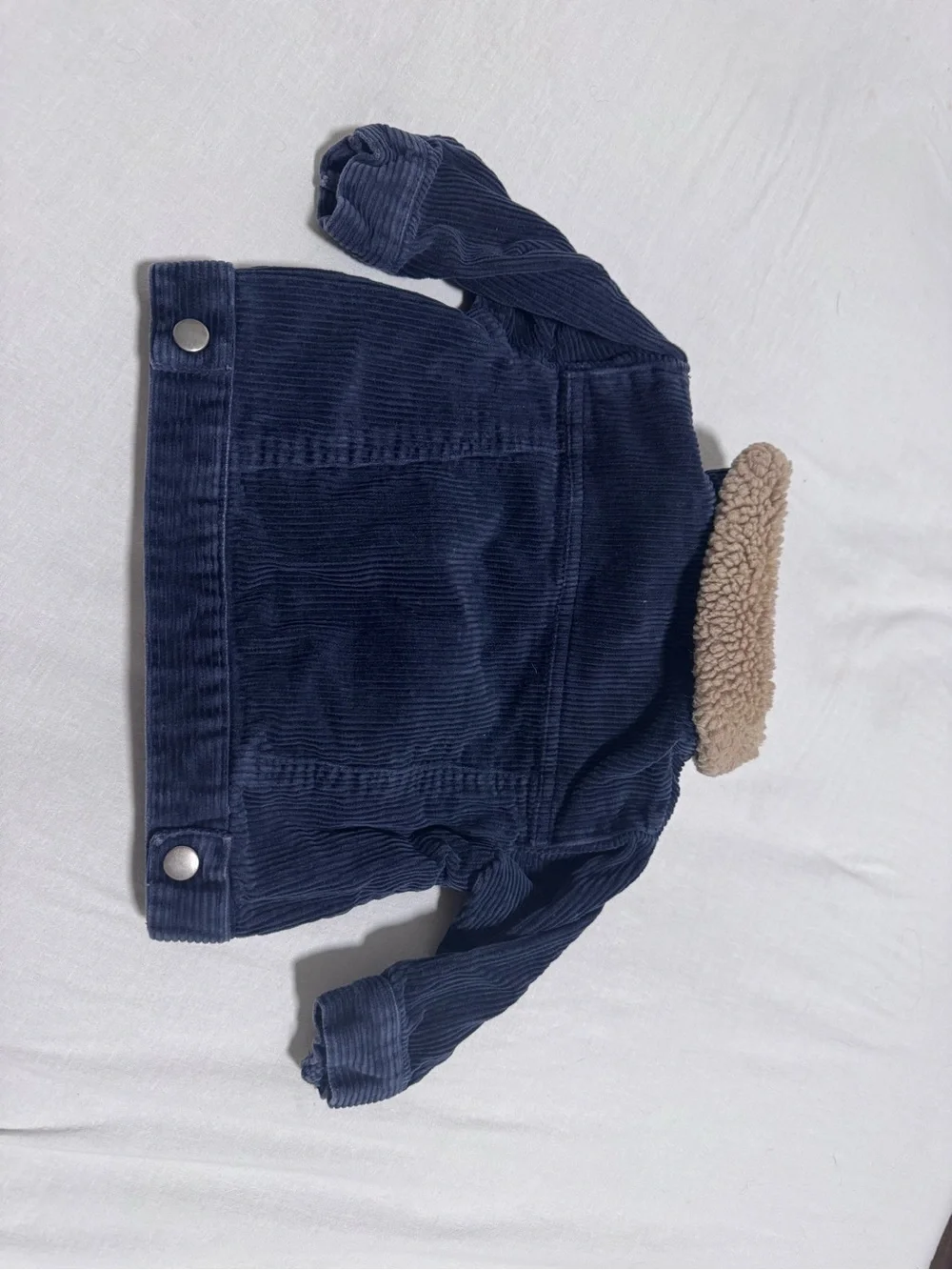 Vintage Y2K Baby Q Navy Blue Corduroy Sherpa Infant Jacket Coat 6-9M Coat VNT